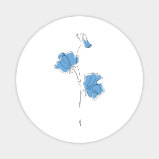 Blue Sweet Pea Magnet